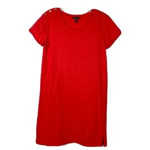 Nicole Miller Coral T-Shirt Slub Knit Shift Dress